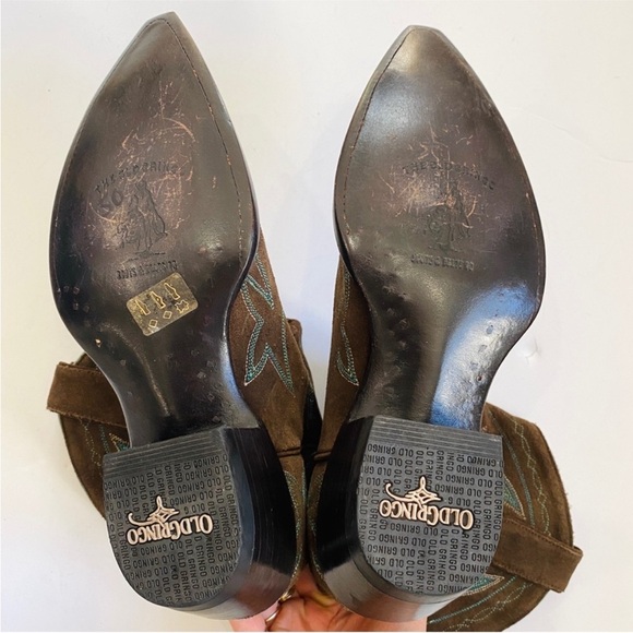 Old Gringo Letty Vesuvio Oryx genuine suede cowboy boots in Forrest green EUC - Picture 6 of 9